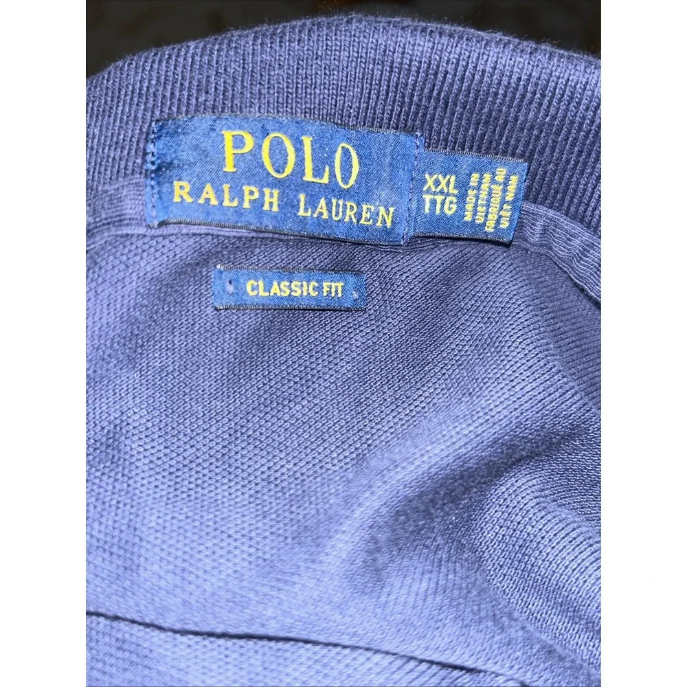 Polo Ralph Lauren Mens XXL TTG Navy Blue Short Sleeve Polo Shirt Red Pony Logo